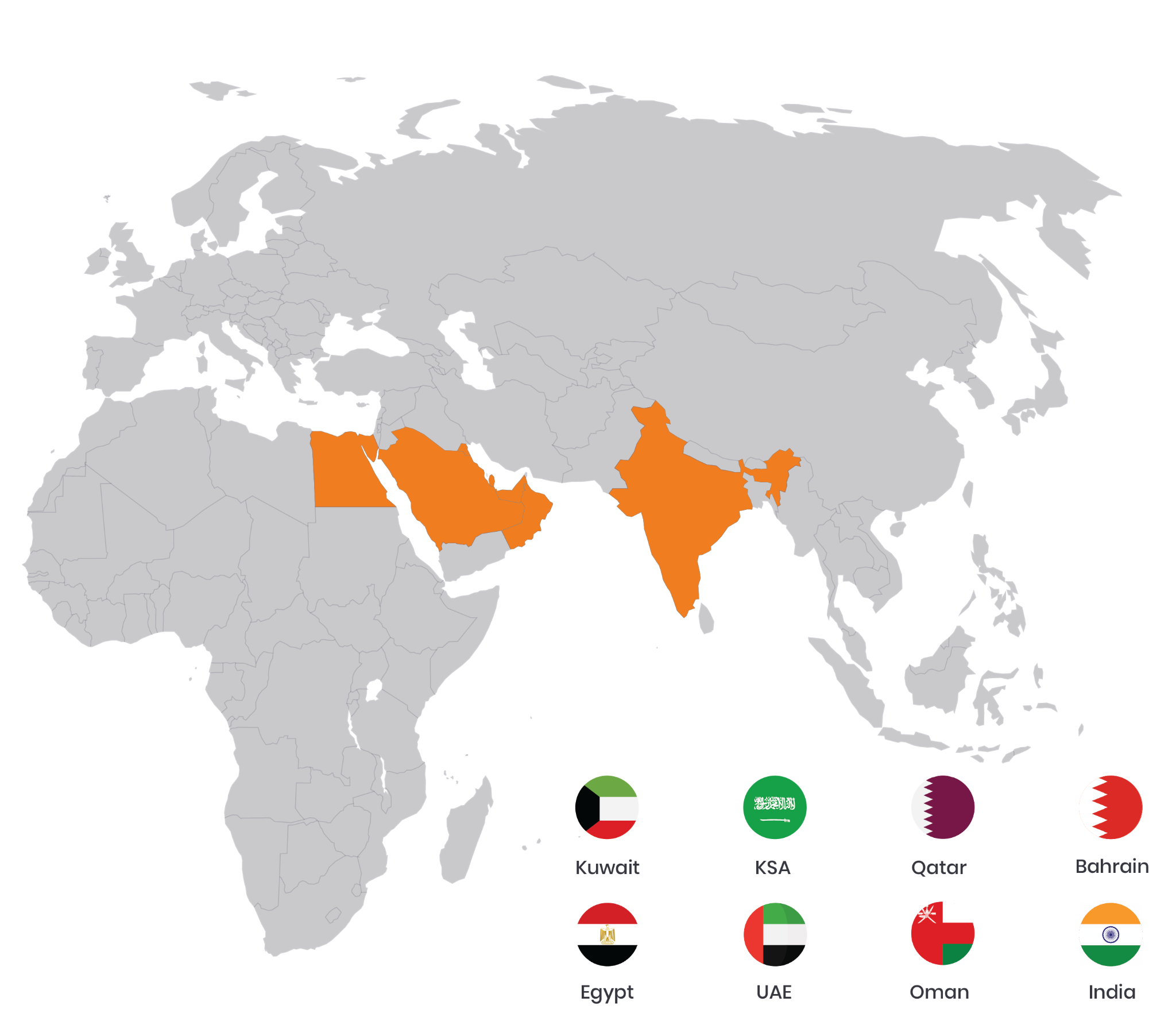 Ottu regional presence across the Middle East, Egypt and India